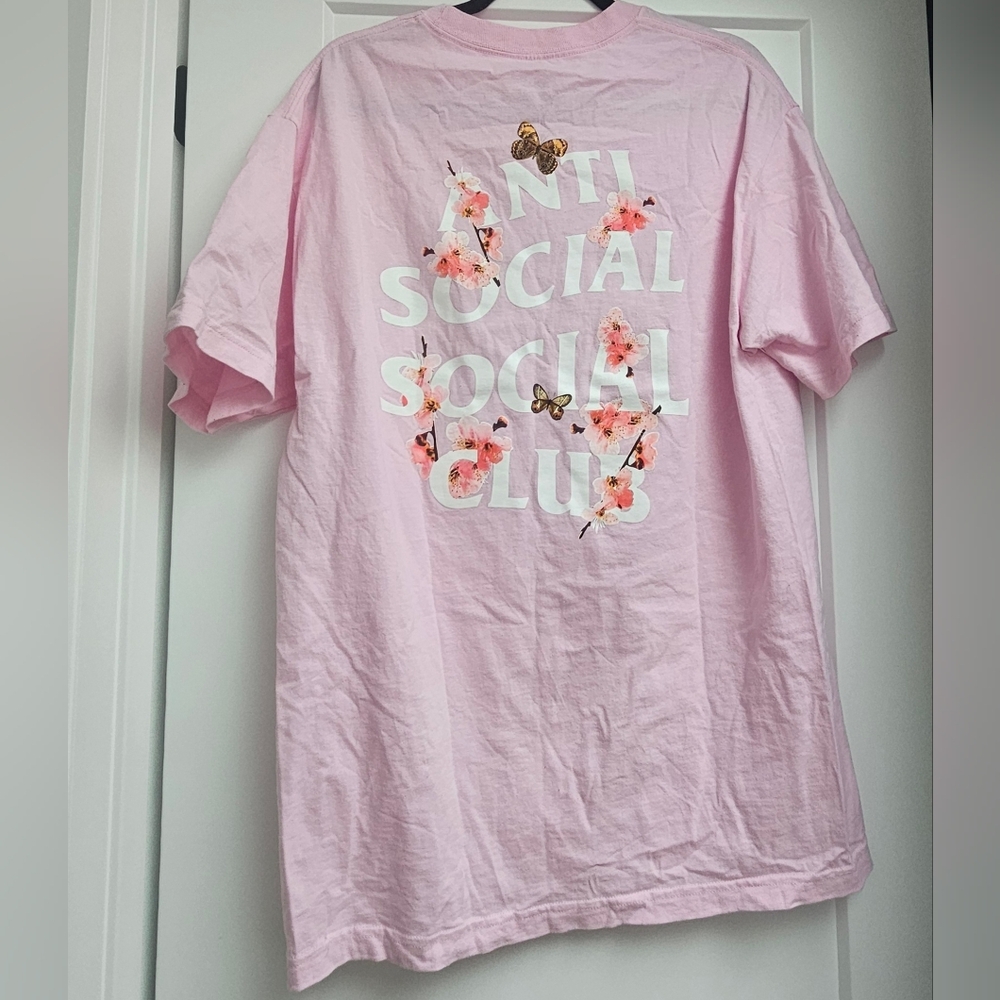 ANTI SOCIAL SOCIAL CLUB Pink Kkoch Cherry Blossom Butterfly T-shirt Large